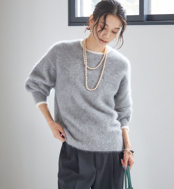 SHIPS for women「杢 フォックス カシミヤ クルーネック ニット プルオーバー」|ニット・セーター|