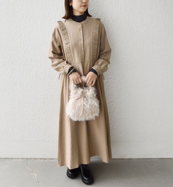 SHIPS Colors 「SHIPS Colors:〈手洗い可能〉プリーツ デザイン ロングスリーブ ワンピース◇」|ワンピース|