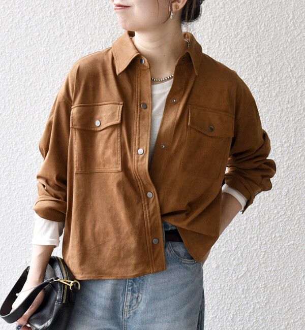 SHIPS any「SHIPS any: ポリエステル スエード ショート シャツ ジャケット」|その他|