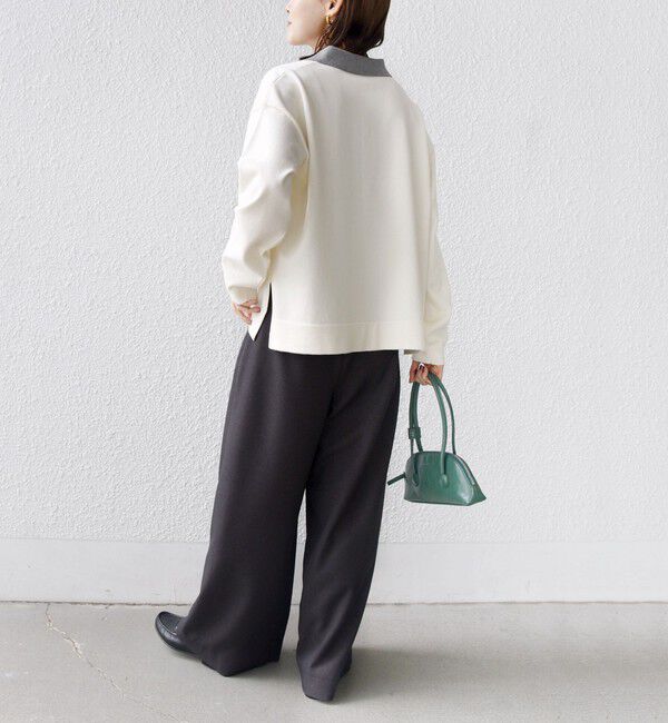 SHIPS for women「【WEB限定】〈手洗い可能〉サイド スリット ゴールド 釦 ポロ ニット」|ニット・セーター|