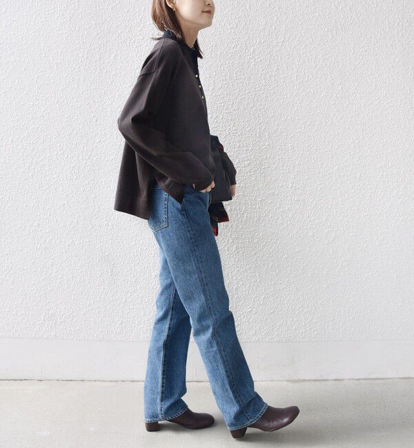 SHIPS for women「【WEB限定】〈手洗い可能〉サイド スリット ゴールド 釦 ポロ ニット」|ニット・セーター|