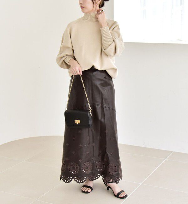 quaranciel「quaranciel:〈洗濯機可能〉タートルネック ラグラン ロングリブ ニット プルオーバー」|ニット・セーター|