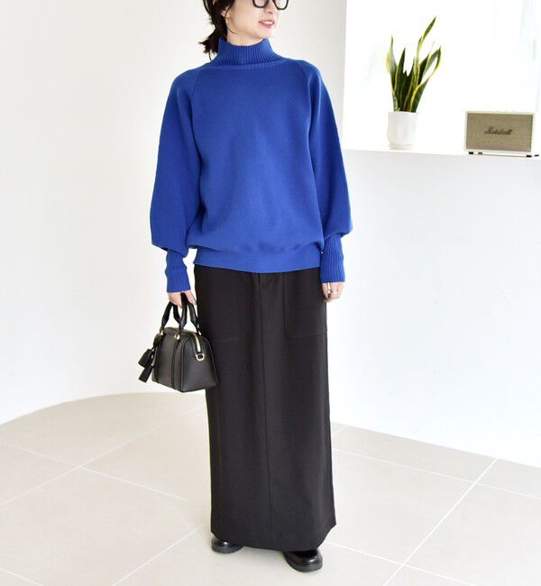 quaranciel「quaranciel:〈洗濯機可能〉タートルネック ラグラン ロングリブ ニット プルオーバー」|ニット・セーター|