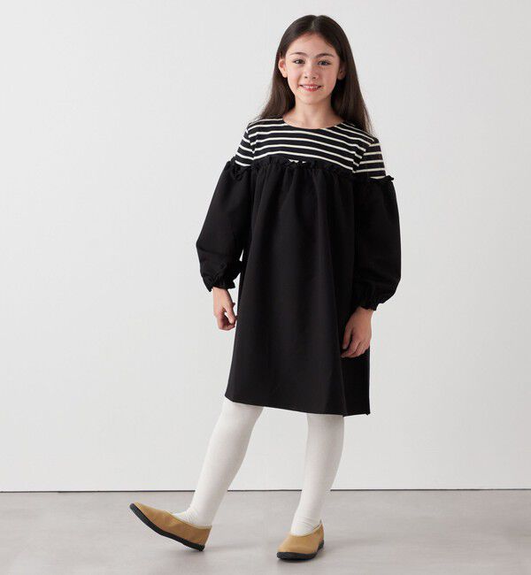 SHIPS any「SHIPS any:〈洗濯機可能〉ボーダー/ソリッド 切り替え ワンピース<KIDS>」|ワンピース|