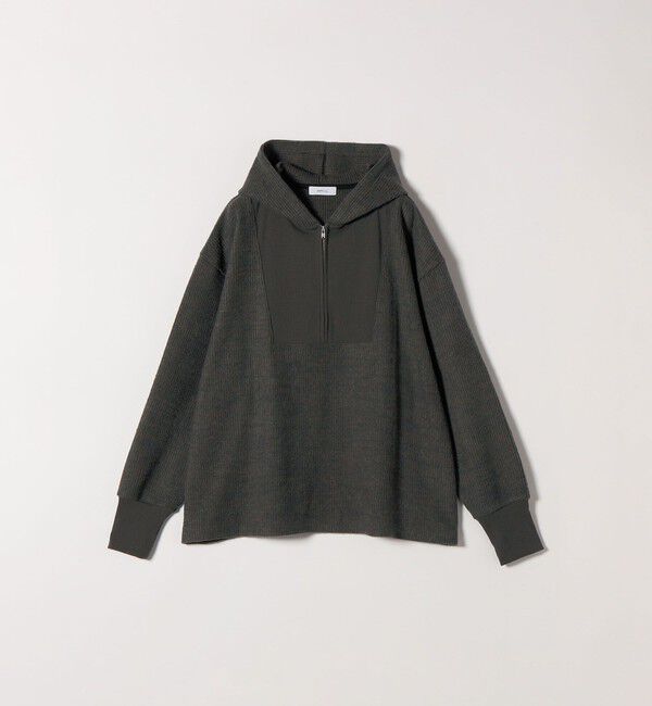 SHIPS any「SHIPS any:〈手洗い可能〉起毛 ワッフル ハーフジップ フーディー プルオーバー」|Tシャツ・カットソー|