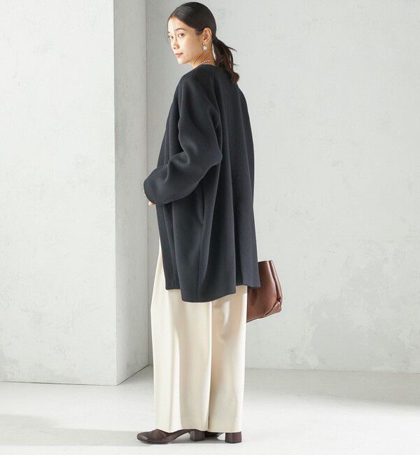 SHIPS for women「Pure SUPER100 ノーカラー コート」|ノーカラーコート|