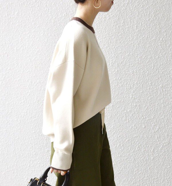 SHIPS any「SHIPS any:〈手洗い可能〉ダブルフェイス Vガゼット ニット プルオーバー」|ニット・セーター|