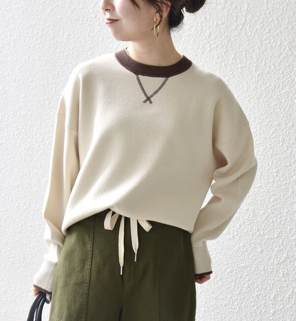 SHIPS any「SHIPS any:〈手洗い可能〉ダブルフェイス Vガゼット ニット プルオーバー」|ニット・セーター|