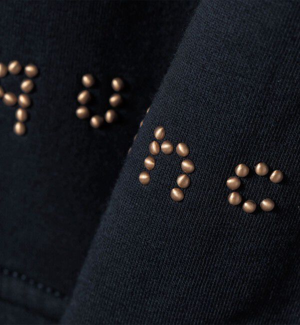 quaranciel「quaranciel:〈洗濯機可能〉スタッズ ロゴ ダンボール スウェット カーディガン」|スウェット・ジャージ|