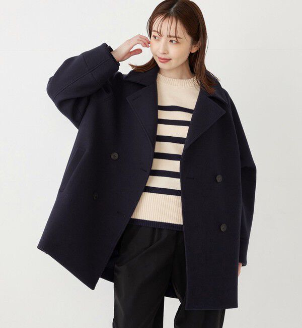 SHIPS Colors 「SHIPS Colors:〈手洗い可能〉ジャージーメルトン ピーコート◇」|ピーコート|