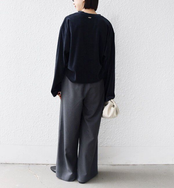 SHIPS for women「〈手洗い可能〉コットン ポリエステル ベロア ワイド スリーブ」|Tシャツ・カットソー|