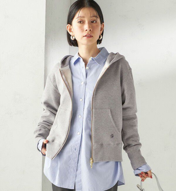 SHIPS for women「〈洗濯機可能〉AZUMA 裏毛 刺繍 ジップ アップ パーカ」|パーカー|