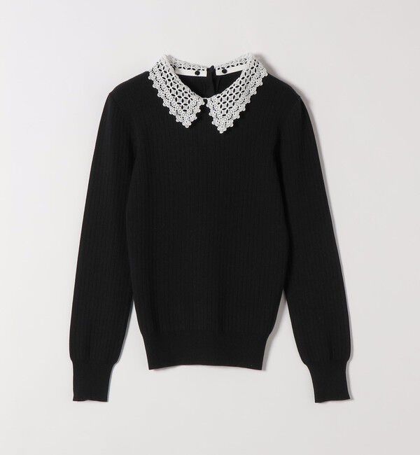 SHIPS any「《追加予約》SHIPS any:〈手洗い可能〉2WAY レース カラー リブ ニット プルオーバー」|ニット・セーター|