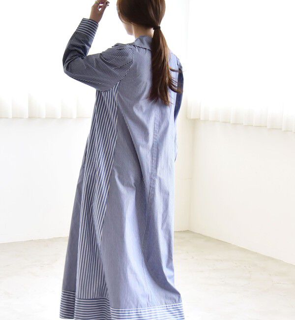 quaranciel「quaranciel:〈洗濯機可能〉ビッグカラー Aライン シャツ ワンピース」|ワンピース|