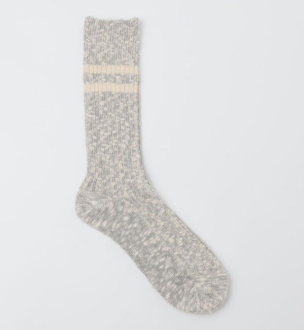 SHIPS「ANONYMOUS: ライト スラブ ライン クルー ソックス」|ソックス|グレー