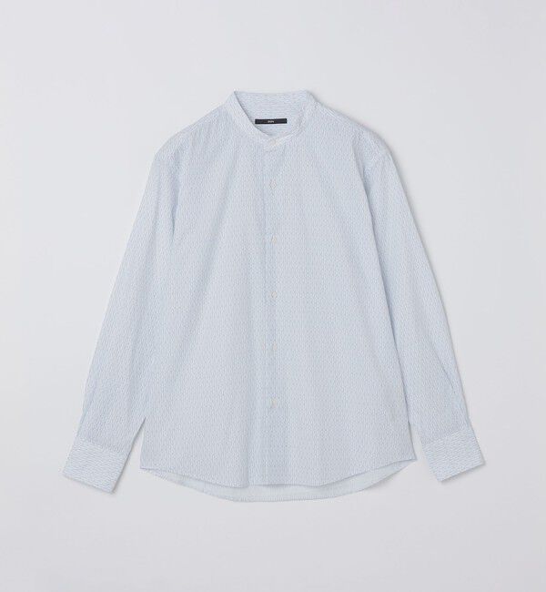 SHIPS「SHIPS: プリント バンド カラー シャツ」|シャツ・ブラウス|ライトブルー