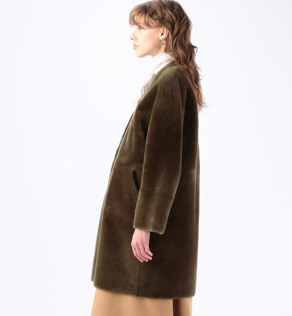 TOMORROWLAND collection「メリノムートン ノーカラーコート」|ノーカラーコート|