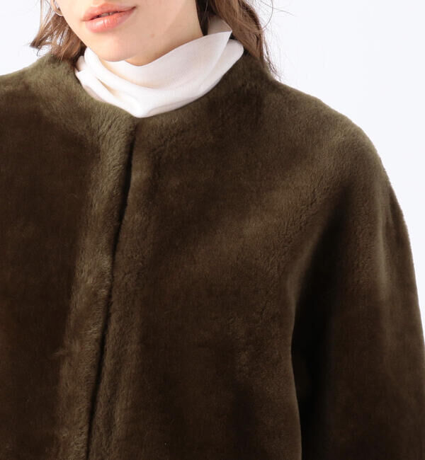 TOMORROWLAND collection「メリノムートン ノーカラーコート」|ノーカラーコート|