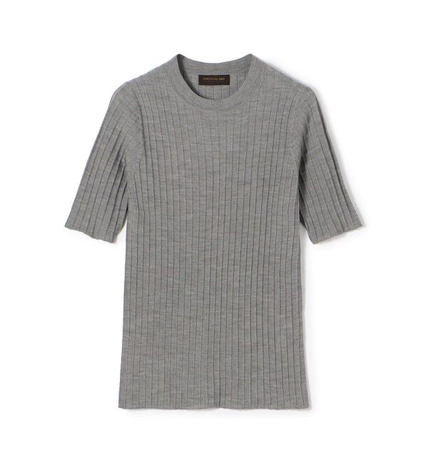 TOMORROWLAND collection「カシミヤシルクリブ ハーフスリーブプルオーバー」|ニット・セーター|15 グレー