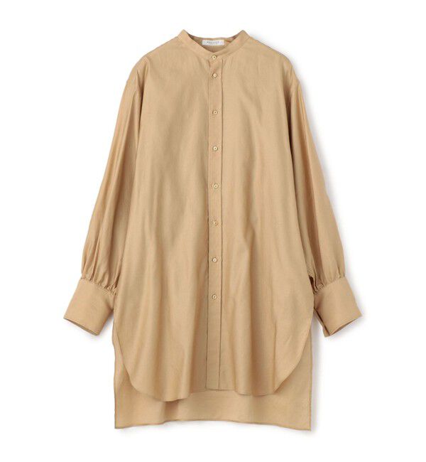 MACPHEE「コットンモールスキン バンドカラーチュニックシャツ」|シャツ・ブラウス|43 ベージュ