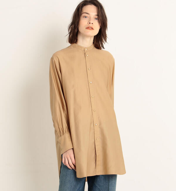 MACPHEE「コットンモールスキン バンドカラーチュニックシャツ」|シャツ・ブラウス|