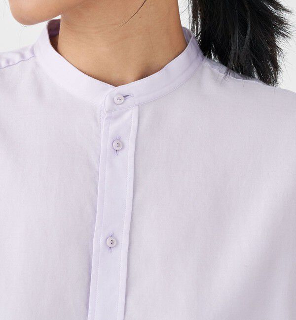 MACPHEE「コットンモールスキン バンドカラーチュニックシャツ」|シャツ・ブラウス|