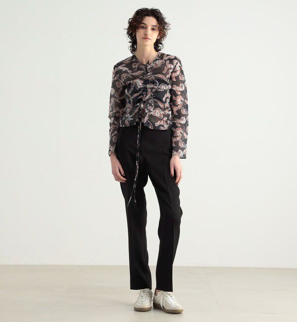 BACCA「ジョーゼットサテン ストレートパンツ」|スラックス|