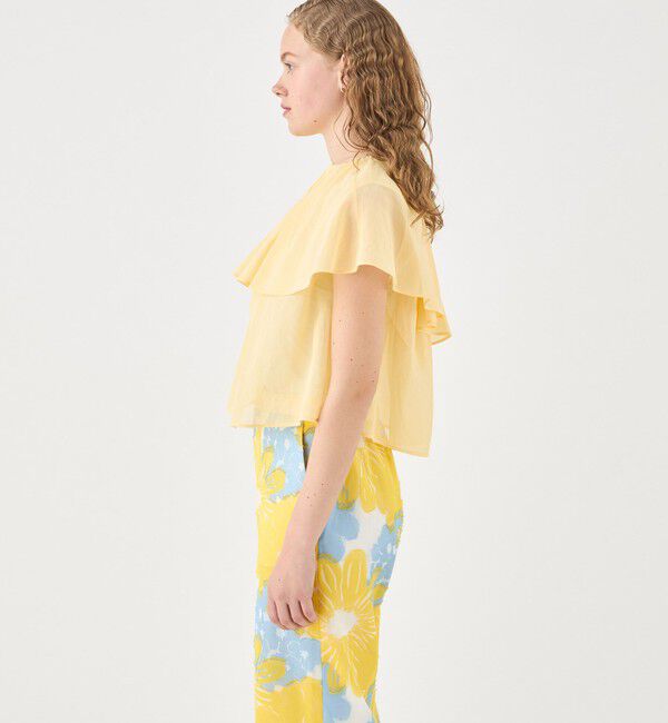 TOMORROWLAND collection「ルコットンオーガンジー カスケードラッフルカラーブラウス」|シャツ・ブラウス|