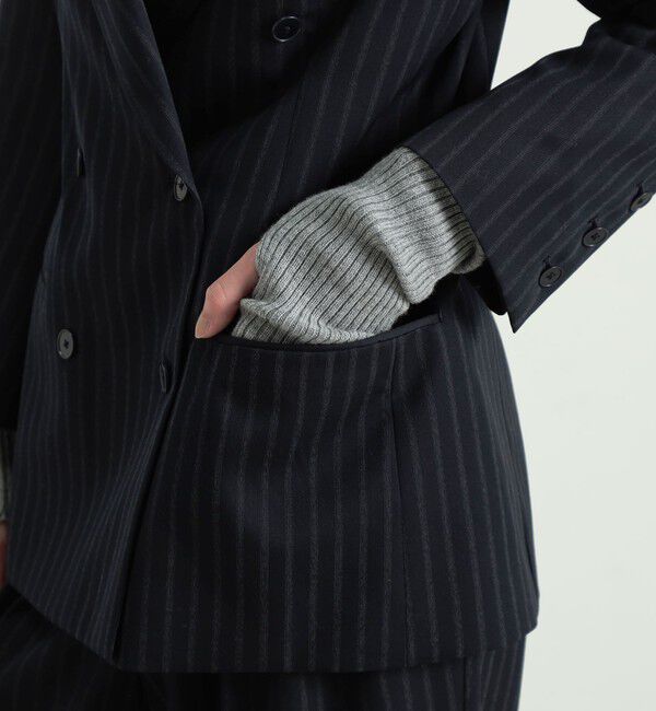 BACCA「ストライプギャバ ダブルテーラードジャケット」|テーラードジャケット|