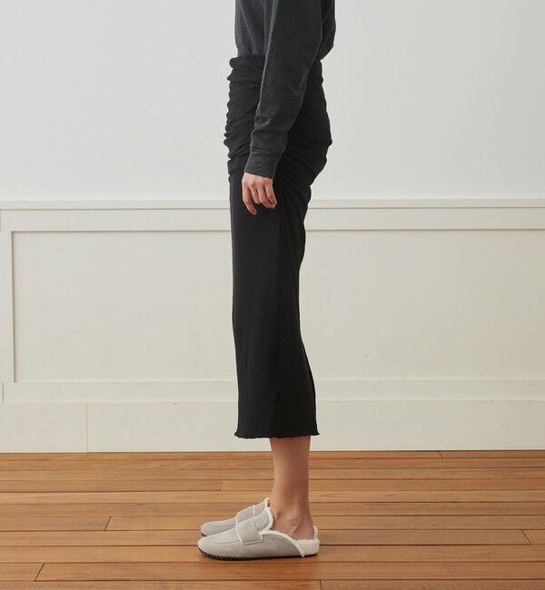 JAMES PERSE「ブラッシュドコットンジャージー サイドシャーリングスカート WRBJ5960」|タイト|