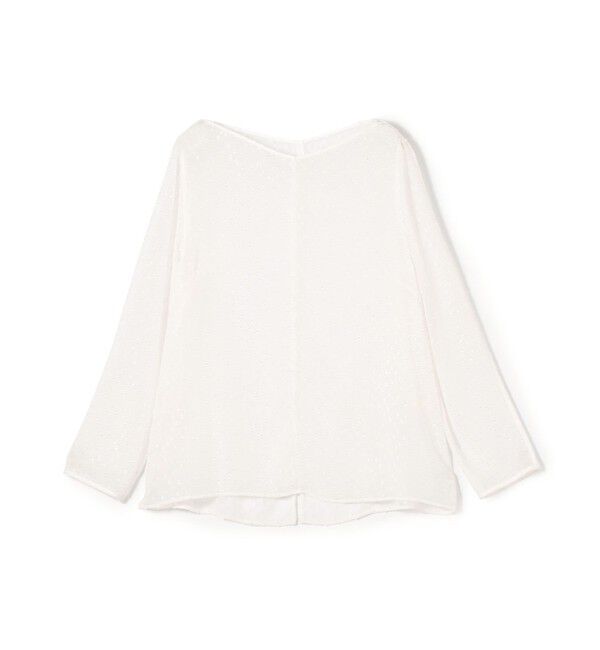 Ballsey「フォイルカットジャカード Vボートネックブラウス」|シャツ・ブラウス|12 ホワイト系