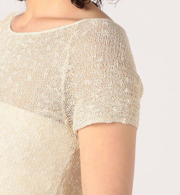 DES PRES「グリッターコットン ショートスリーブプルオーバー」|ニット・セーター|
