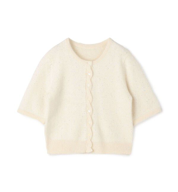 DES PRES「フォックスカシミヤ ハーフスリーブカーディガン」|カーディガン|12 ホワイト系