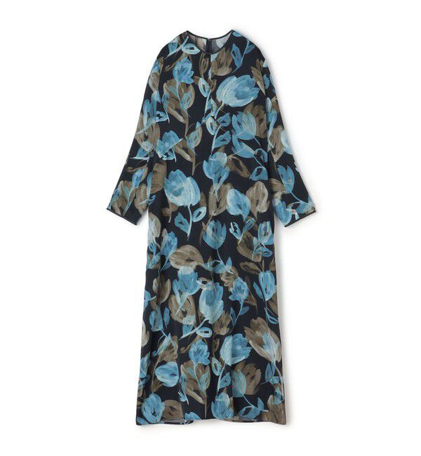 Ballsey「ミラージュフルールプリント バックタックワンピース」|ワンピース|64 ブルー系