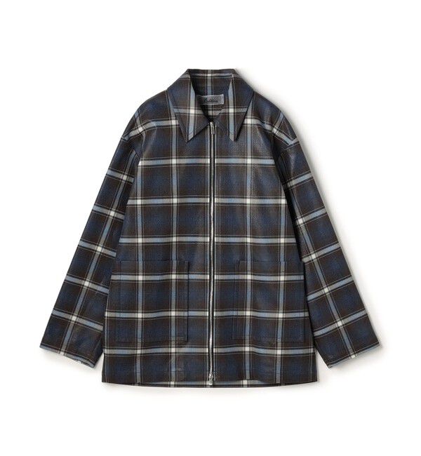 Edition「箔コーティングチェック ジップブルゾン」|ブルゾン・スタジャン|48 ダークブラウン系