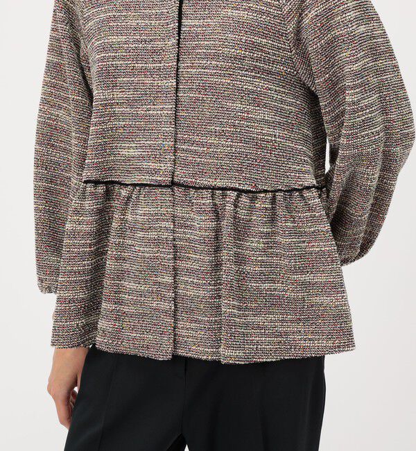 TOMORROWLAND collection「ファンシーニット ペプラムジャケット」|ノーカラージャケット|