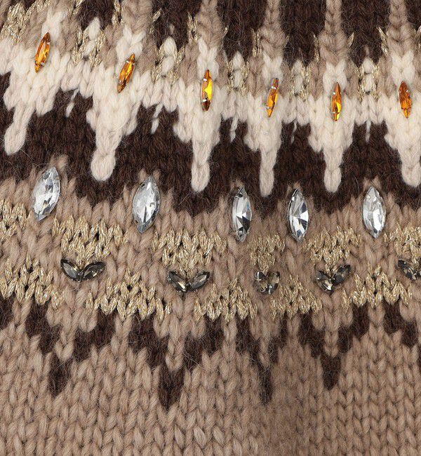 MACPHEE「ビジュージャカード クルーネックプルオーバー」|ニット・セーター|