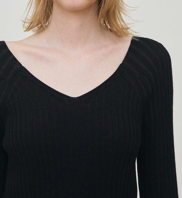 DES PRES「ウールリブ Vネックワンピース」|ワンピース|