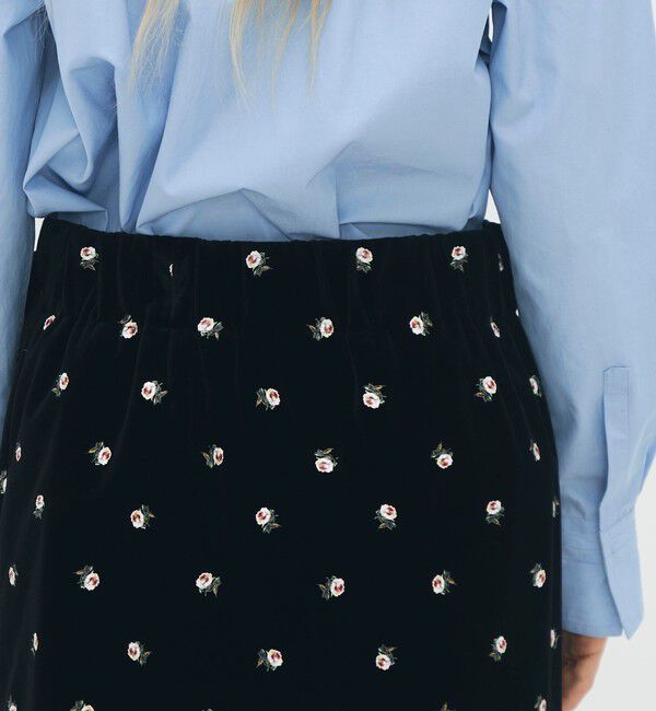 CABaN「ベロア PETIT ROSEプリントミニスカート」|スカート|