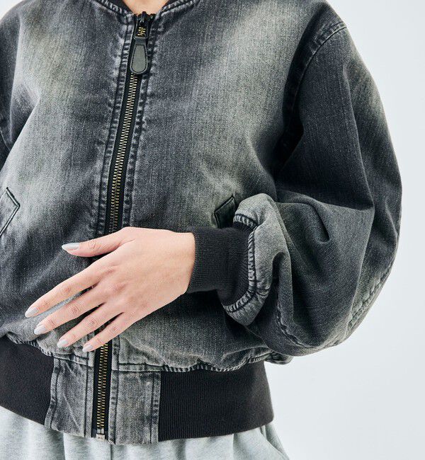 Edition「ブラックデニム MA-1ジャケット」|ブルゾン・スタジャン|