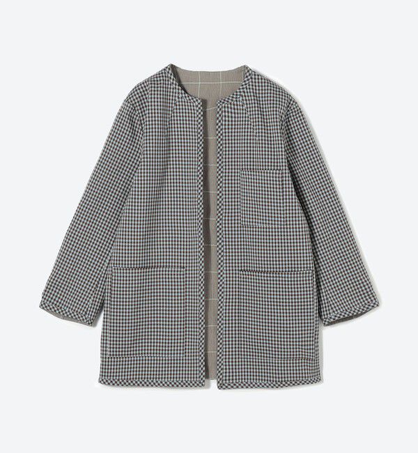 BACCA「ダブルフェイスチェック リバーシブルジャケット」|ノーカラージャケット|