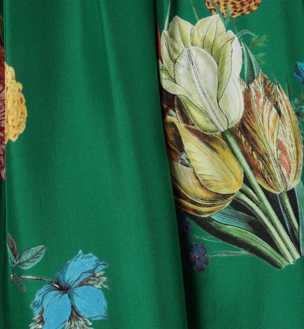 CABaN「シルク BOUQUETプリント フレアスカート」|スカート|