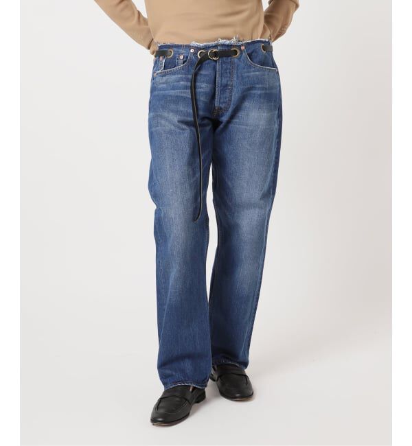  「ベルテッドデニムパンツ」|デニム|ネイビー