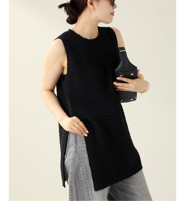 Plage「ラッセルスリットタンク」|タンクトップ|ブラック