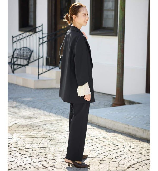 SLOBE IENA「《セットアップ対応可/追加2》ウォッシャブルツイルダブルジャケット」|テーラードジャケット|