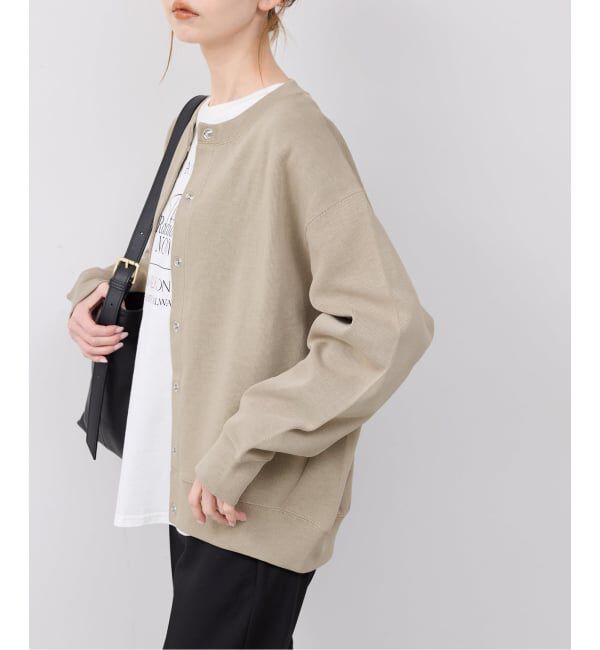 SLOBE IENA「《追加》ダブルフェイスジャージースナップカーディガン」|カーディガン|