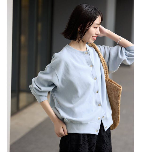 SLOBE IENA「《追加》ダブルフェイスジャージースナップカーディガン」|カーディガン|