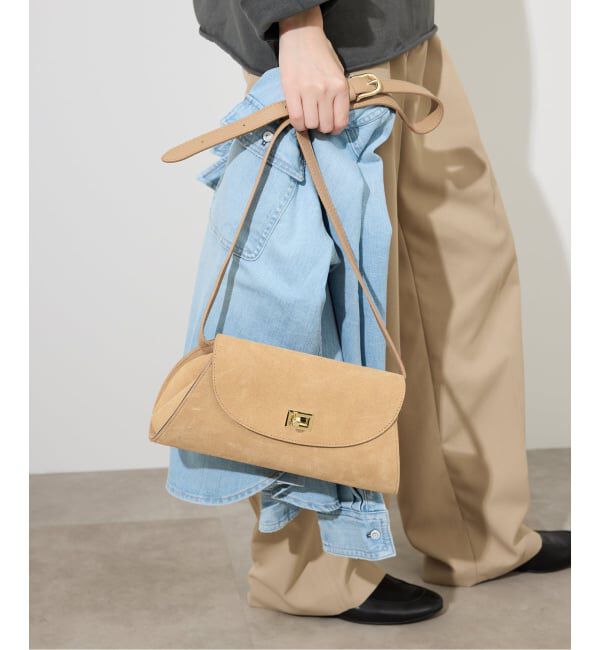 SLOBE IENA「AULENTTI/オウレンティ フラップショルダーBAG ST-Y02-ACC-SCDO」|ショルダー・メッセンジャー|ベージュ
