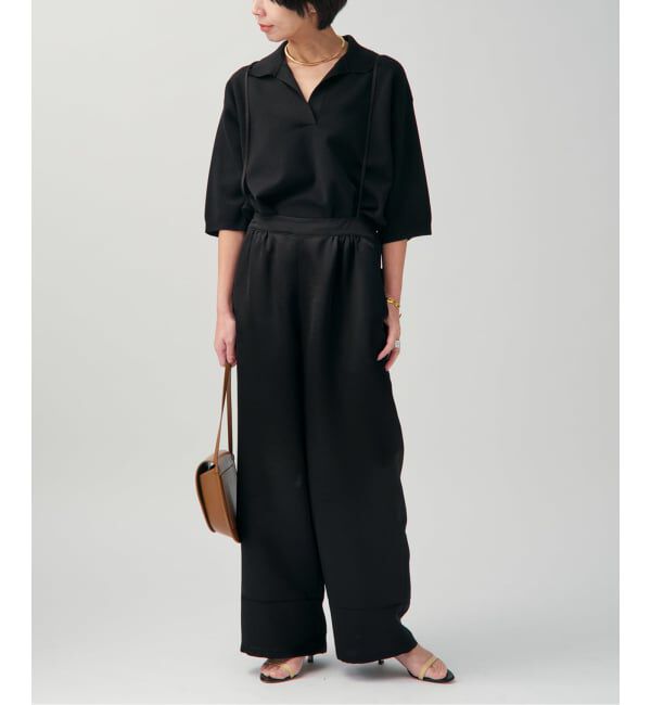 VERMEIL par iena「サテンサスペンダーパンツ」|その他|ブラック