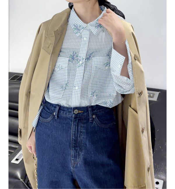 SLOBE IENA「Margaux Dereume &times; SLOBE cotton silk mix シャツ」|シャツ・ブラウス|